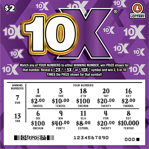 10X scratch game scratched off